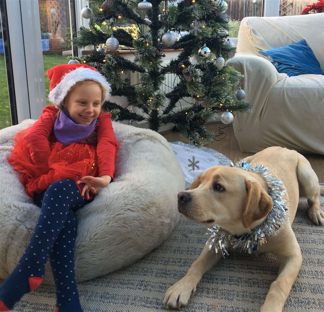 Mia-May, six, from Allington and support dog Bouncer