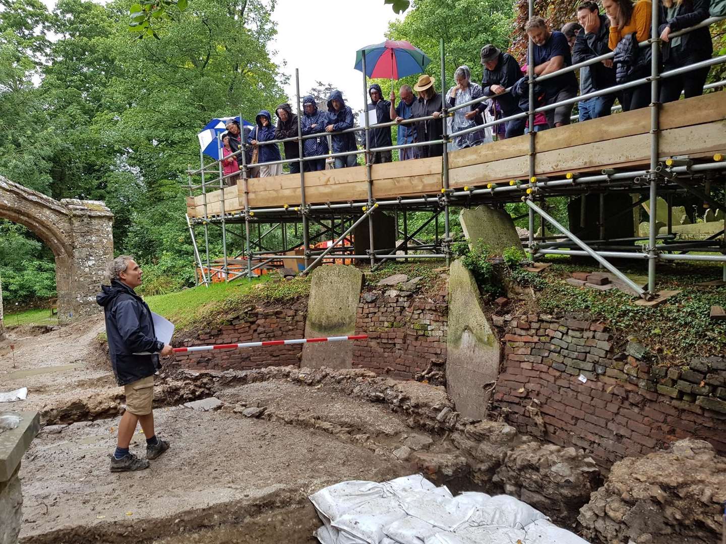 Visitors can go on tours of the dig... whatever the weather. Photo: Pathways to the Past (14673266)