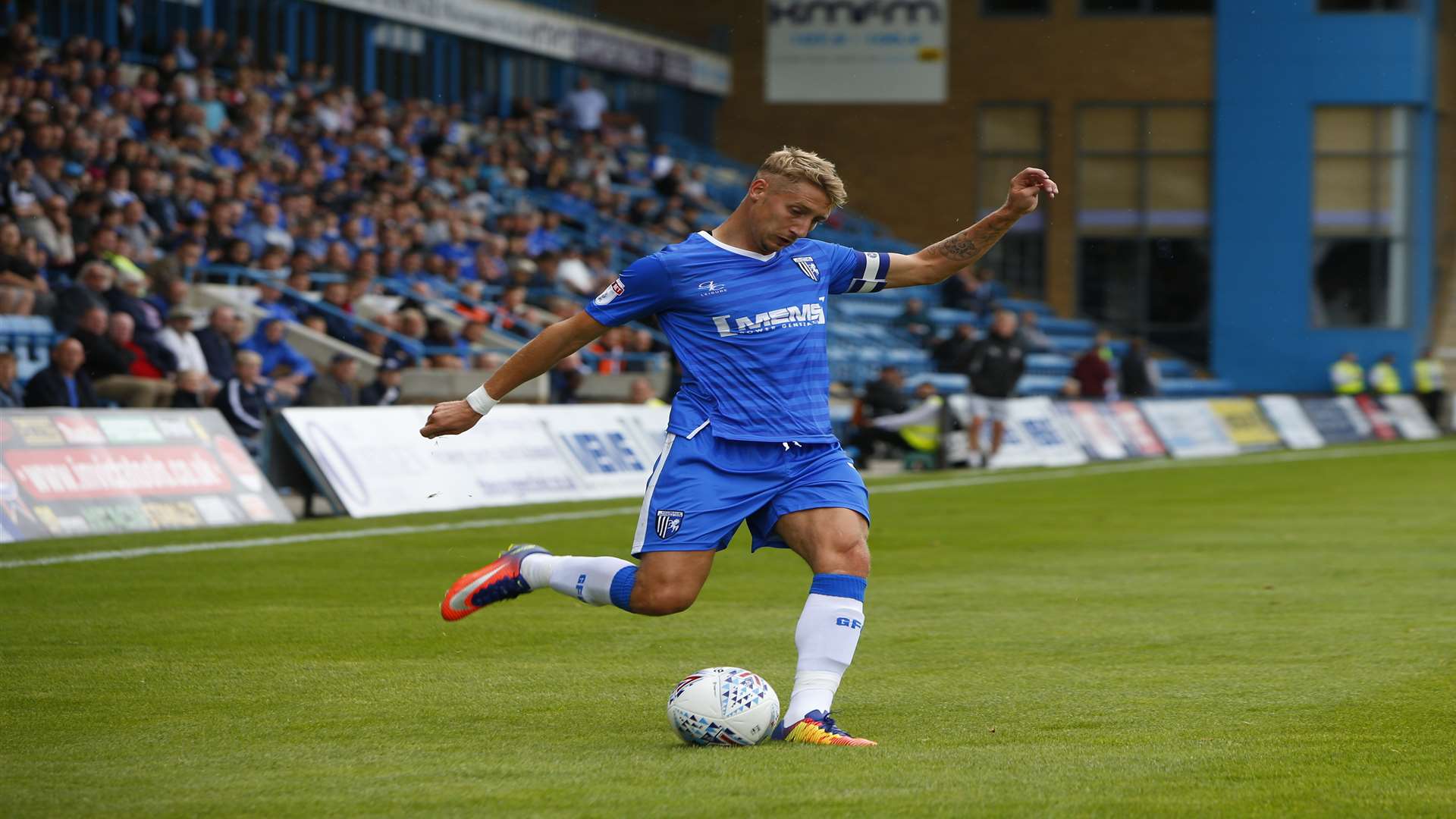 Lee Martin in action for Gillingham against Ipswich Picture: Andy Jones