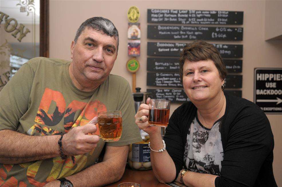 Melvin and Margaret Hopper toast the opening of The Heritage micropub