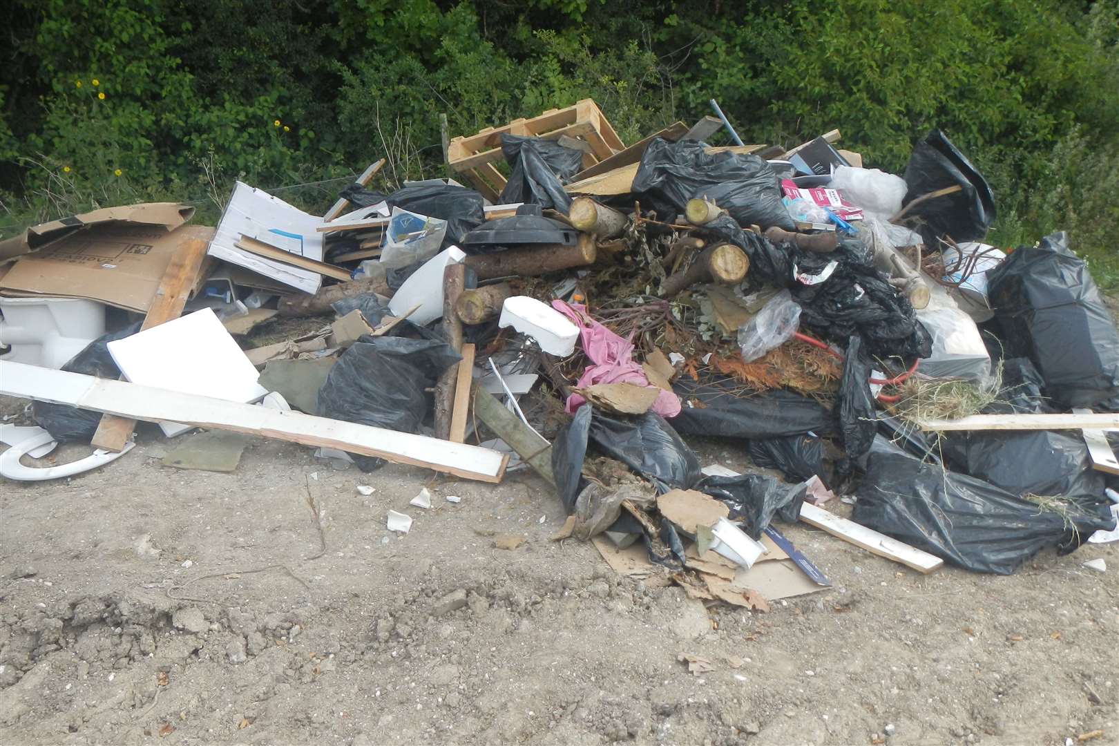 One example of Rodney Matthews' fly tipping, off Shelvin Farm Road in Wooton