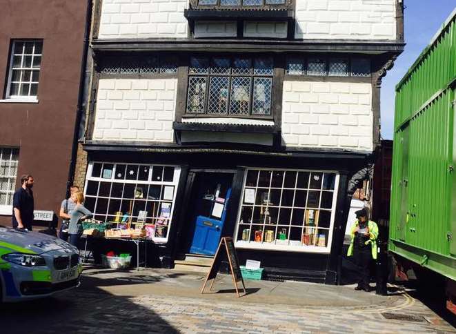 A lorry went the wrong way down one-way King Street in Canterbury. Pic: Ali Ware