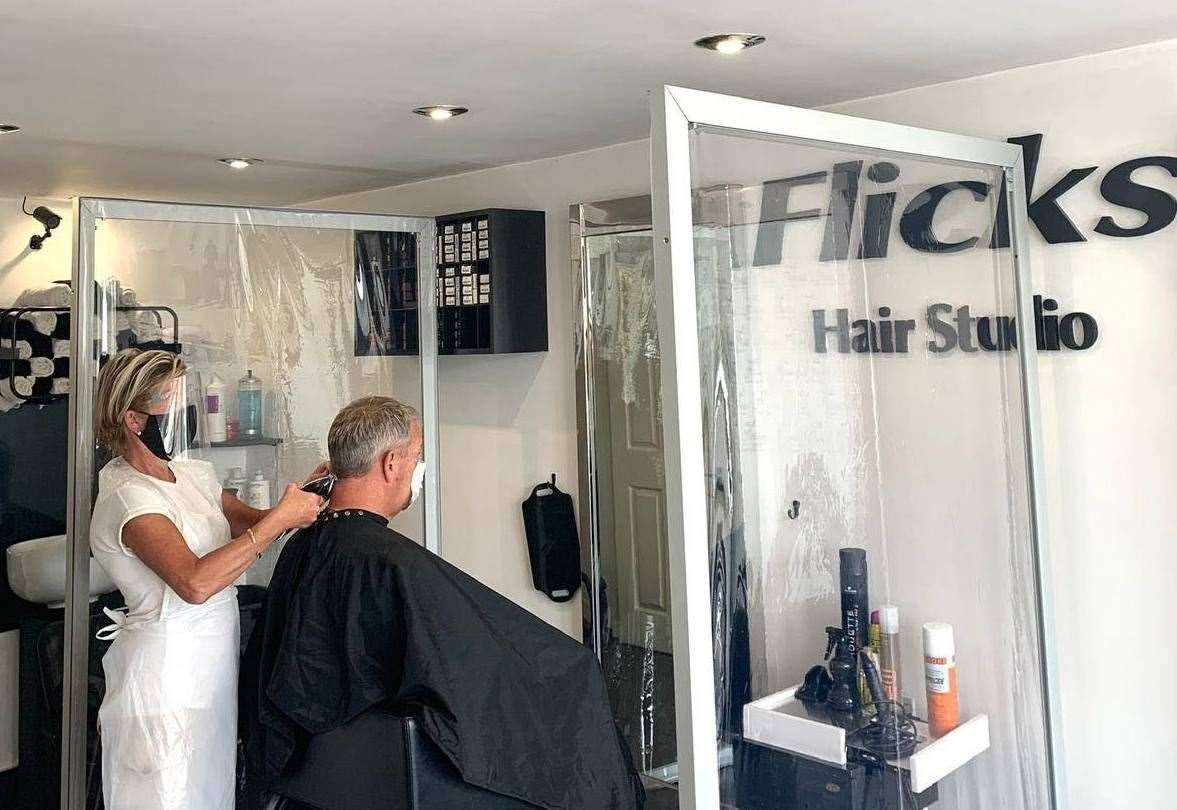 PPE and screens at Flicks Hair Studio allowed cuts to continue prior to the latest restrictions