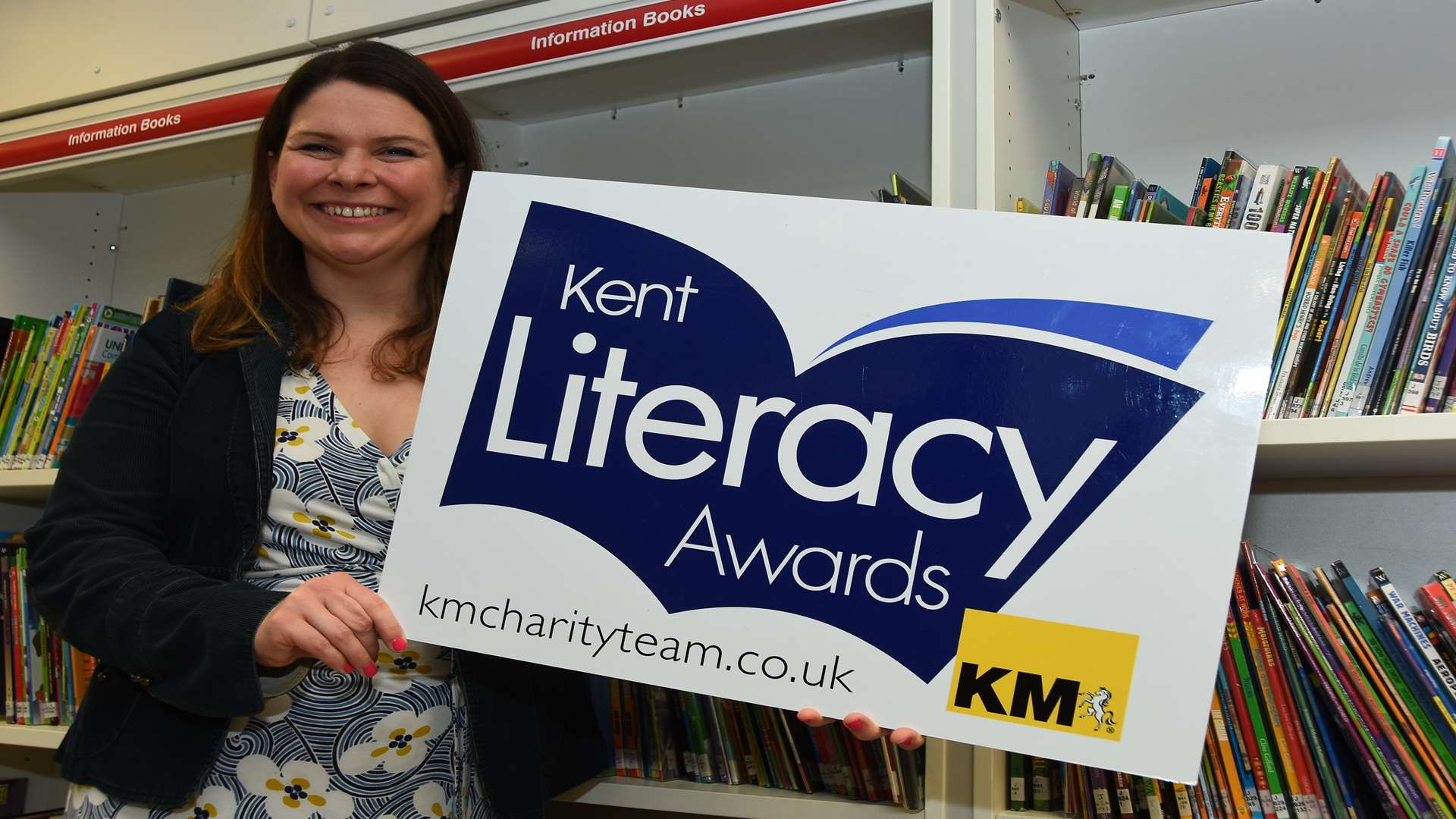 Rebecca Smith of Social Enterprise Kent (SEK) shows her support for the Kent Literacy Awards which are still open for nominations until April 29.