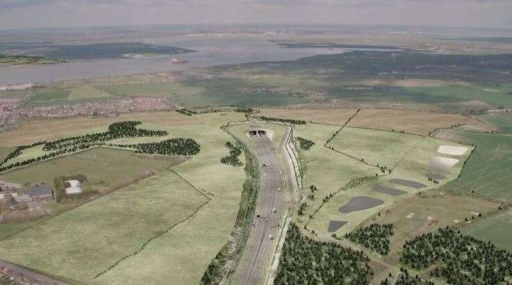 The Lower Thames Crossing south portal and chalk park. Picture: National Highways