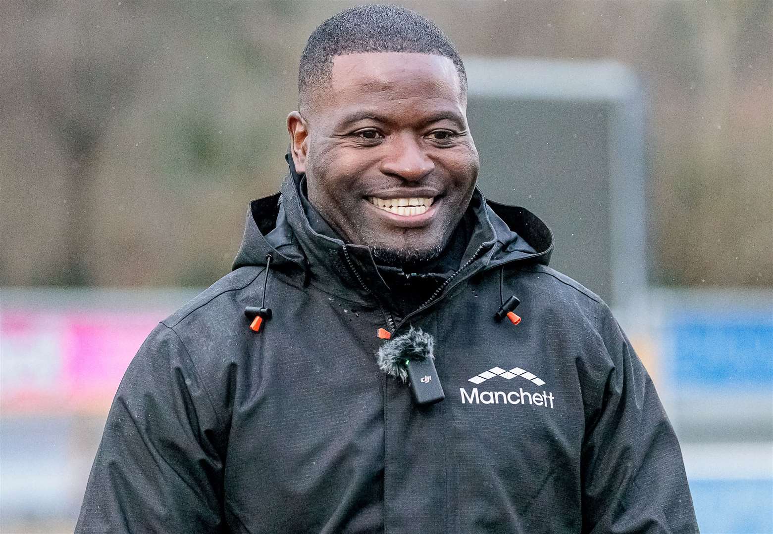 Maidstone boss George Elokobi was all smiles after their win over Stevenage. Picture: Helen Cooper