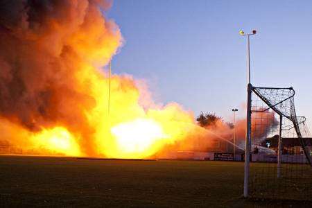 Deal Town FC's clubhouse is almost entirely destroyed by fire