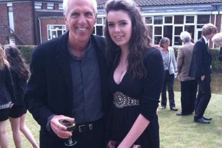 Savannah with her father James Bayley at a Cranbrook School speechday
