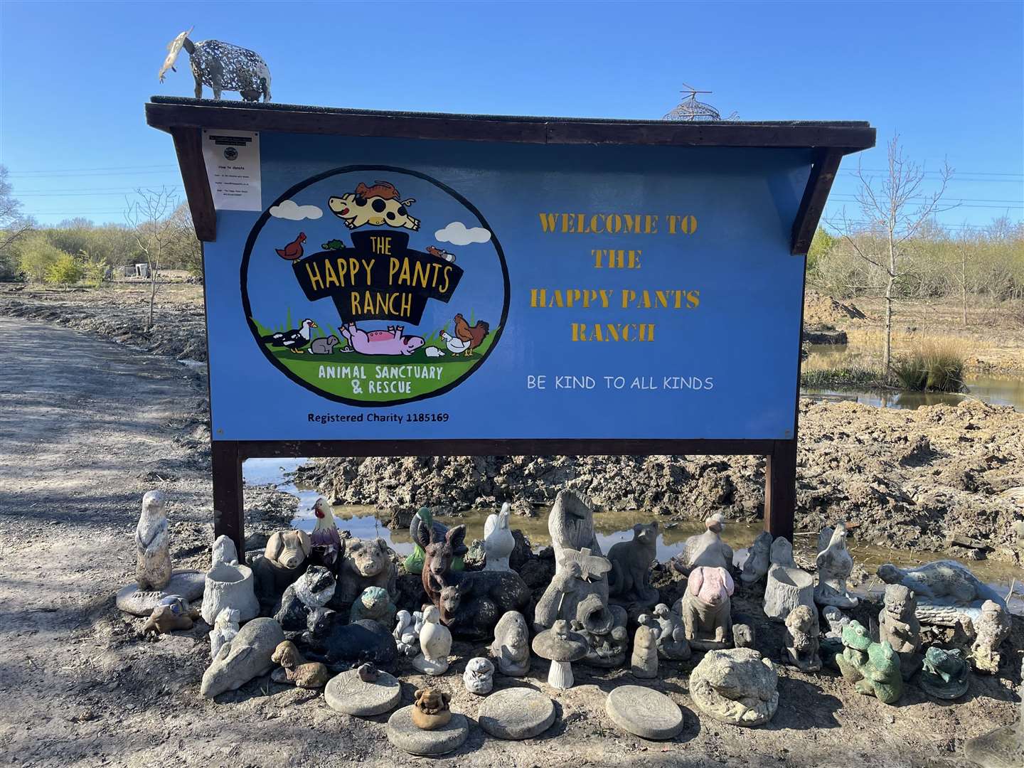 The entrance to The Happy Pants Ranch animal sanctuary