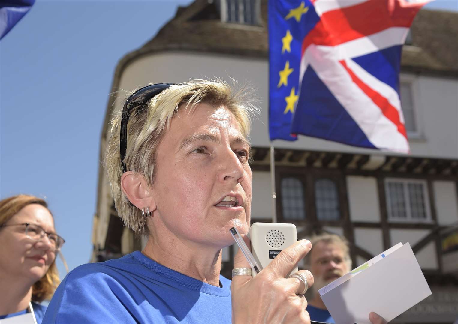 Sabine at the Buttermarket in Canterbury in May, with campaign group Pulse for Europe