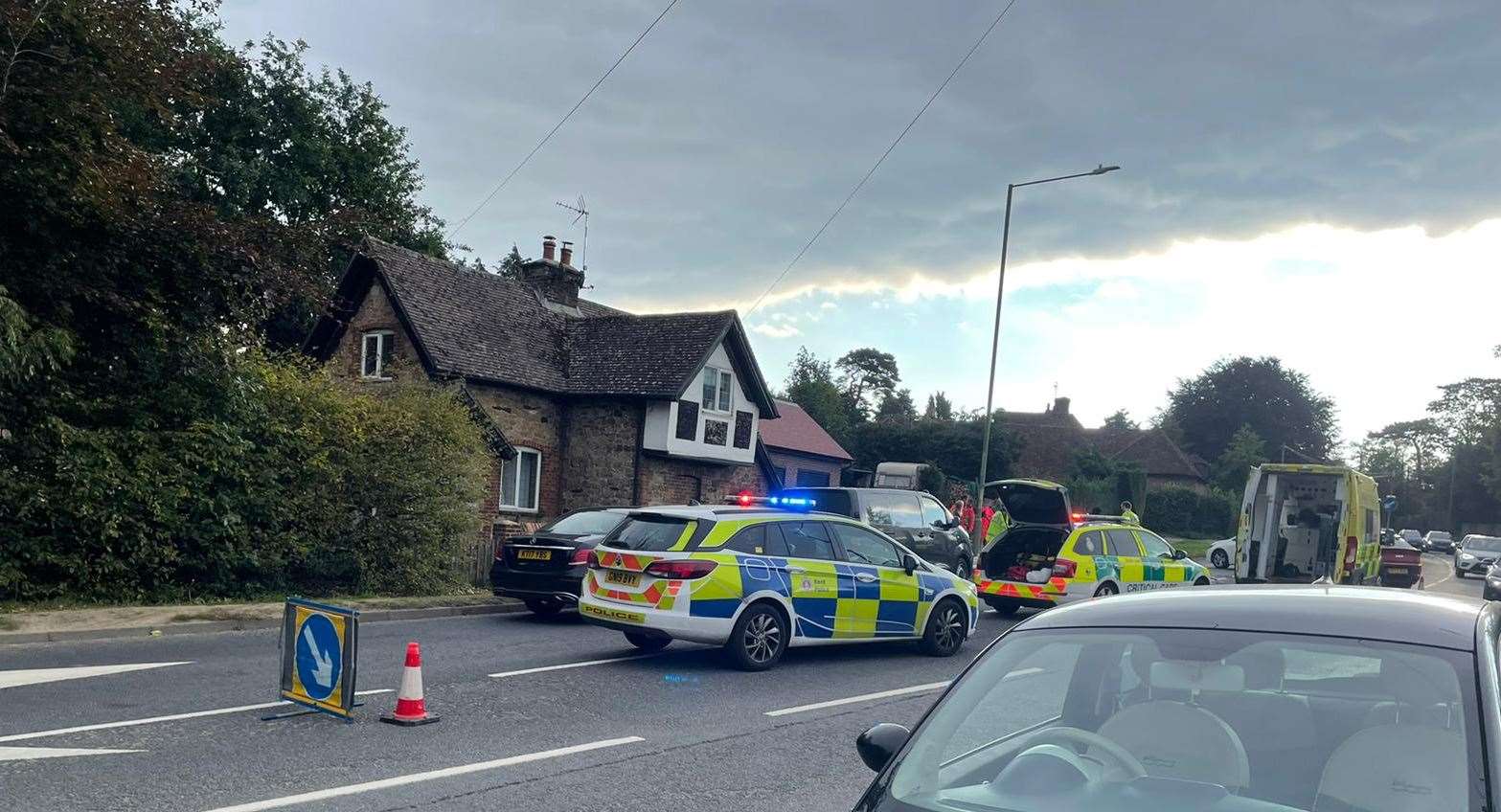 The scene of the crash on the A25