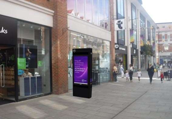 How a BT street hub will look in the city centre