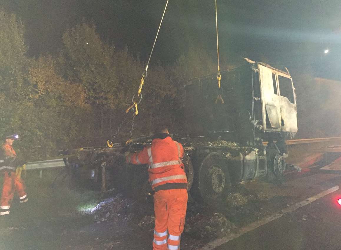 Officials at the scene. Picture: Highways England