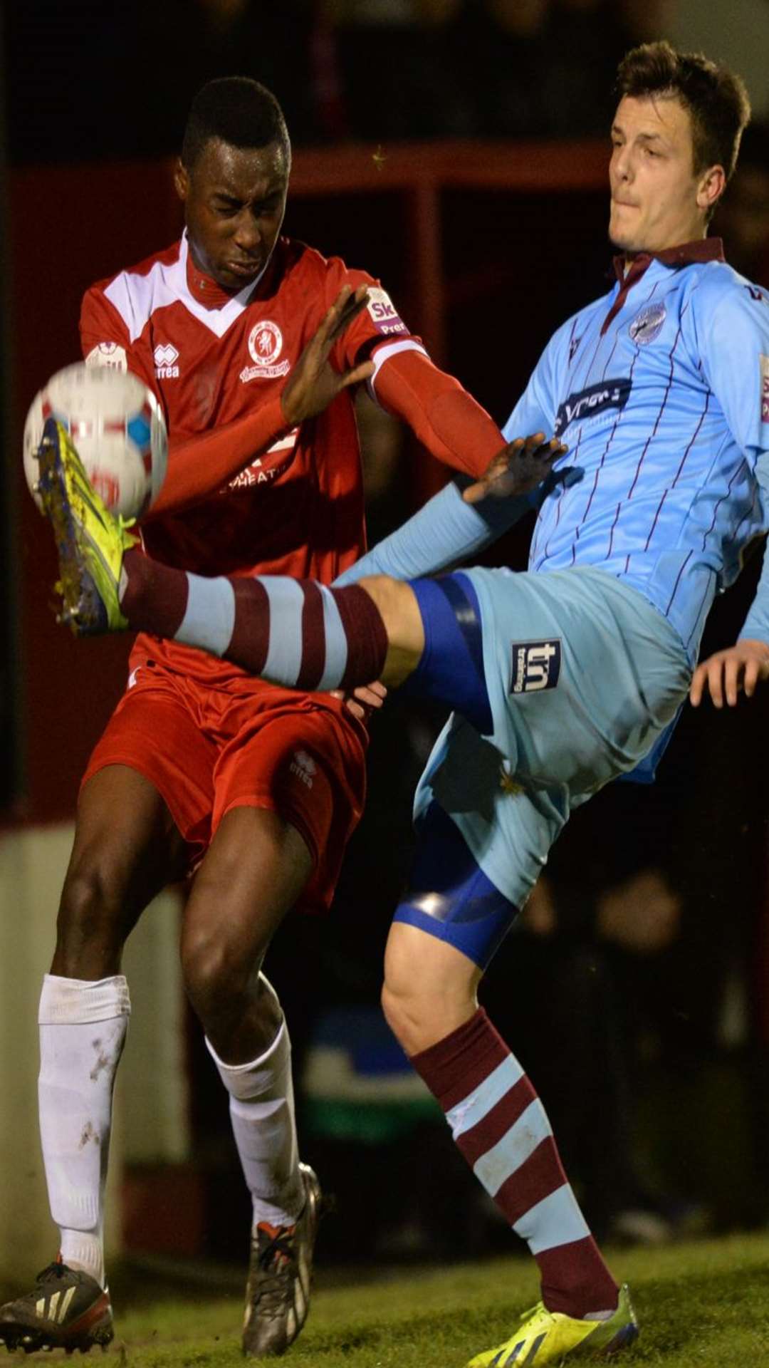 On-loan Charlton forward Tobi Sho-Silva in action for Welling against Gateshead Picture: Keith Gillard