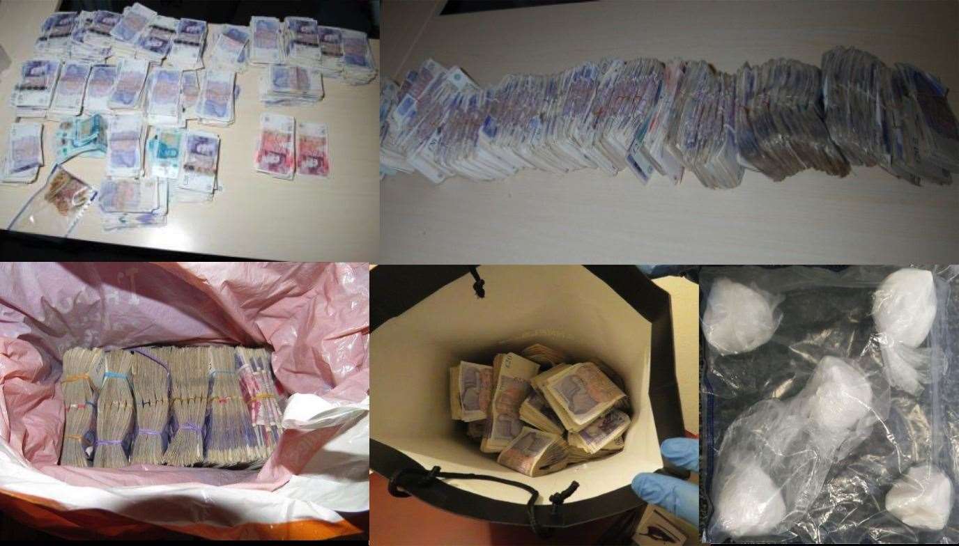 Cash and drugs seized from a crime group that supplied class A drugs across England (14335909)