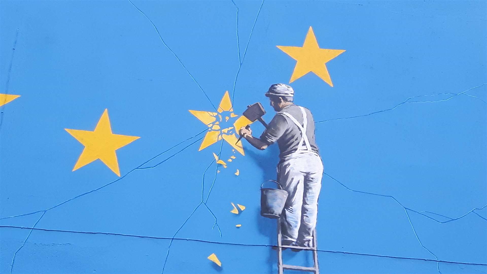 The Banksy mural in Dover, symbolising Brexit