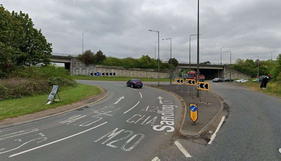 Police want to trace a moped rider seen going the wrong way around the Running Horse roundabout. Picture: Google