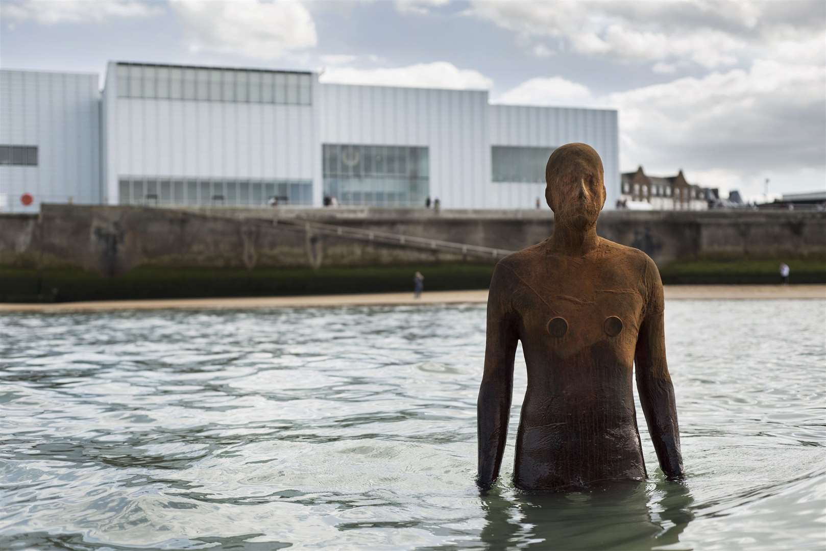 Antony Gormley's sculpture Another Time outside the Turner in Margate - he won the Turner Prize in 1994 for other bronze casts of himself