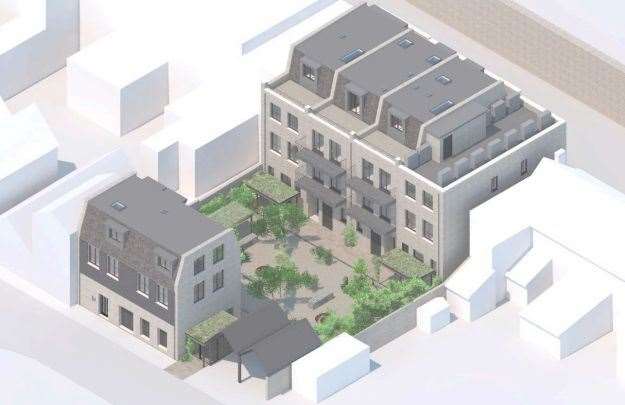 A courtyard would sit in between the two building blocks in Blue Town. Picture: Swale council