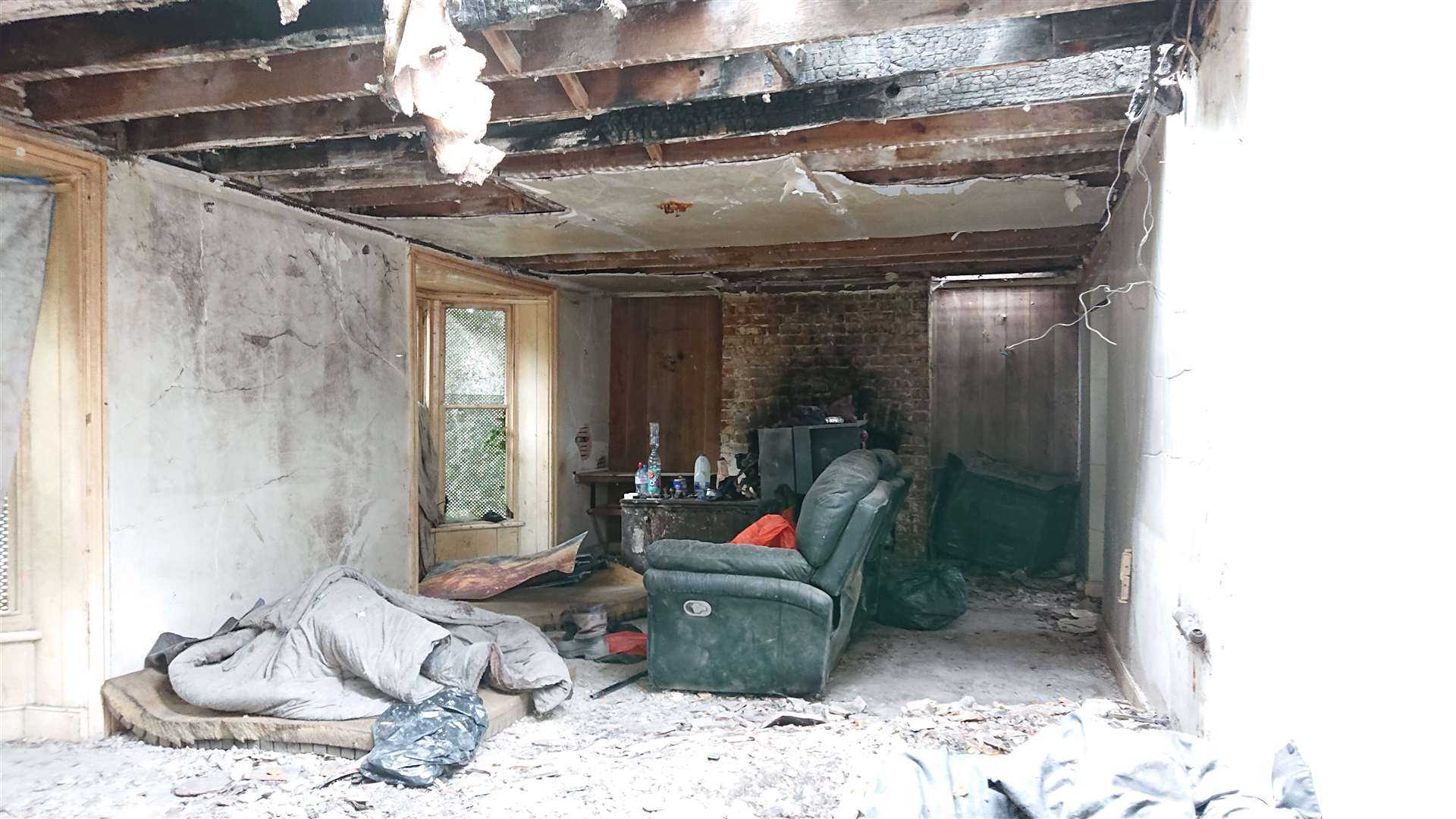 The inside of the derelict house. Picture: Paul Jones