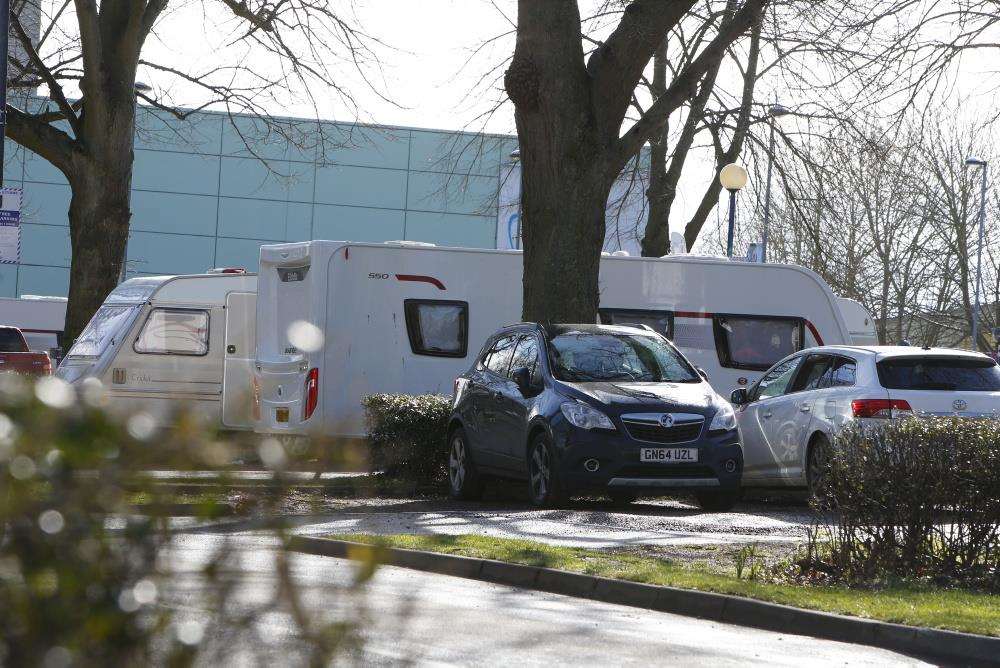 Travellers have been spotted near Maidstone Leisure Centre. Photo: Andy Jones (1335758)