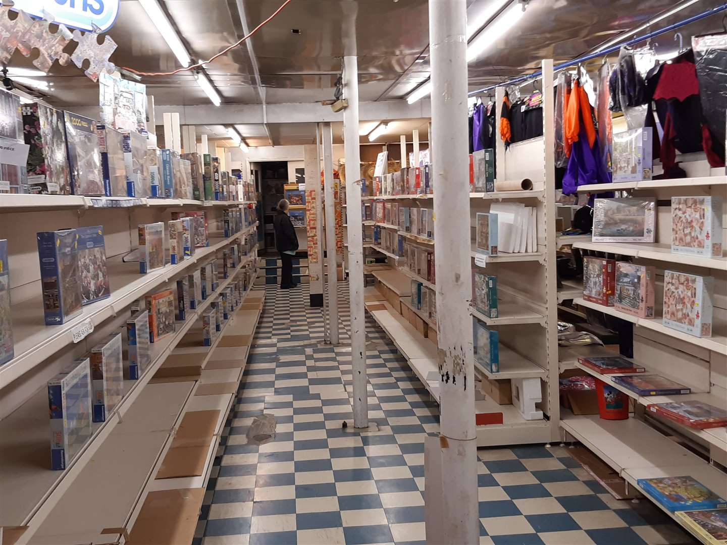 The near empty shelves of the toy shop in Milton Road.