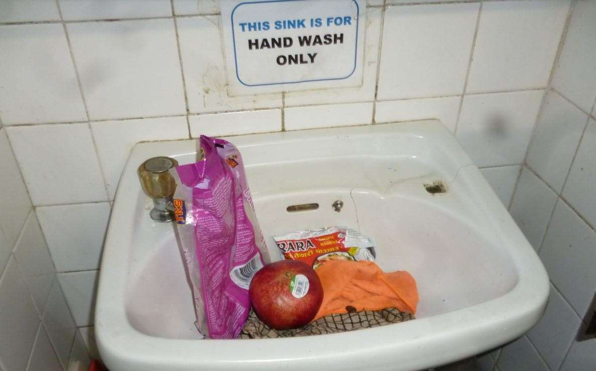 The sink area at the Gurkha Delight takeaway in Dover. Picture: DDC