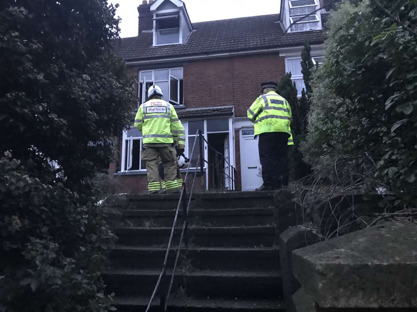 Crews at the scene of a house fire in Loose Road, Maidstone