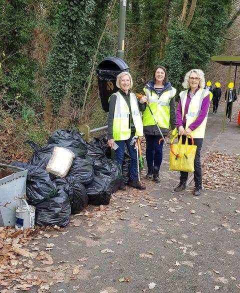 Lordswood and Walderslade Community Litter Group have collected 2,000 bags of rubbish. Picture: Marion Rodgers