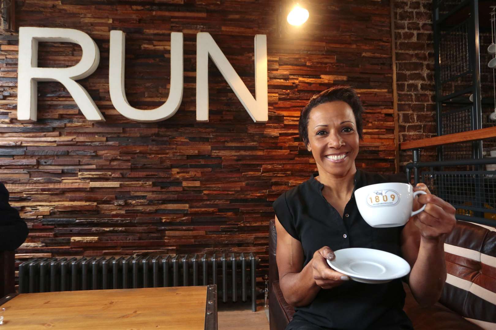 Dame Kelly Holmes when she opened her new store - Cafe 1809 in Tonbridge Road, Hildenborough in 2014. Picture: Martin Apps