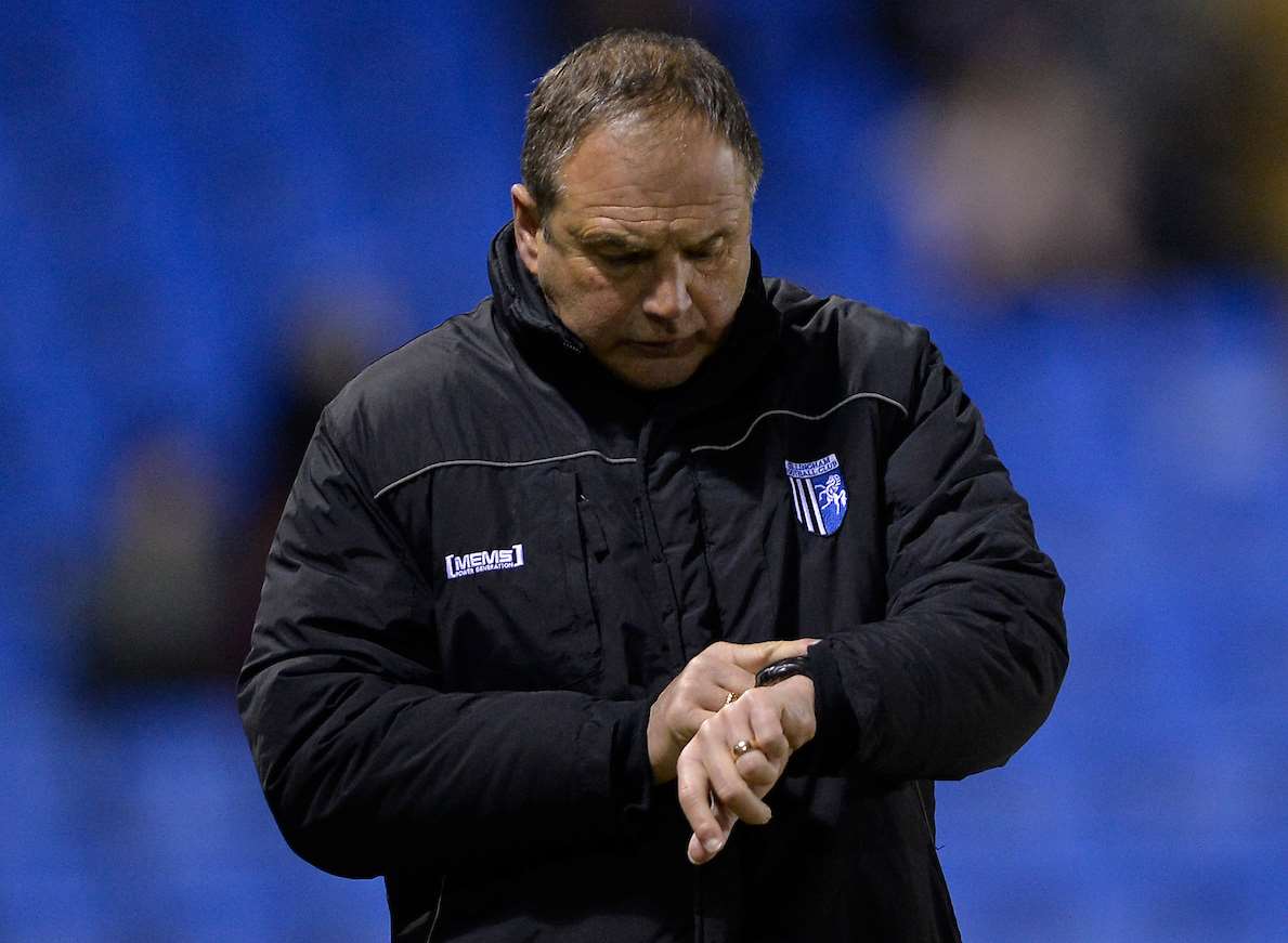 Gills boss Steve Lovell checks how much time is left Picture: Ady Kerry
