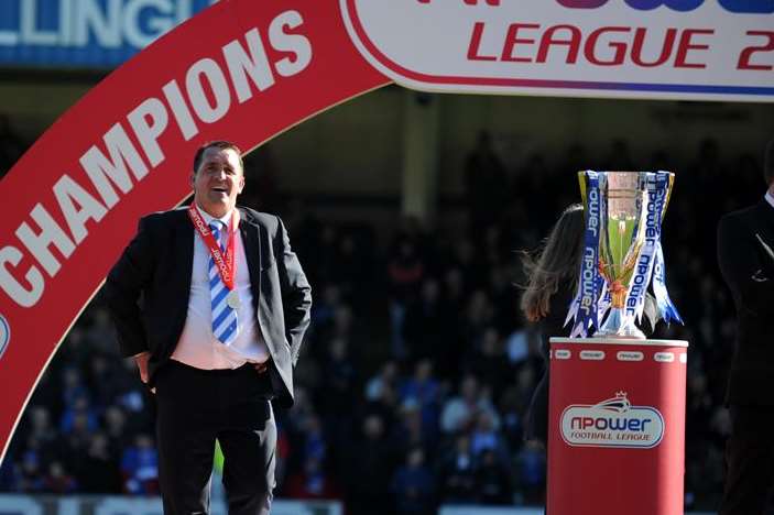 Martin Allen led Gillingham to the League 2 title Picture: Barry Goodwin