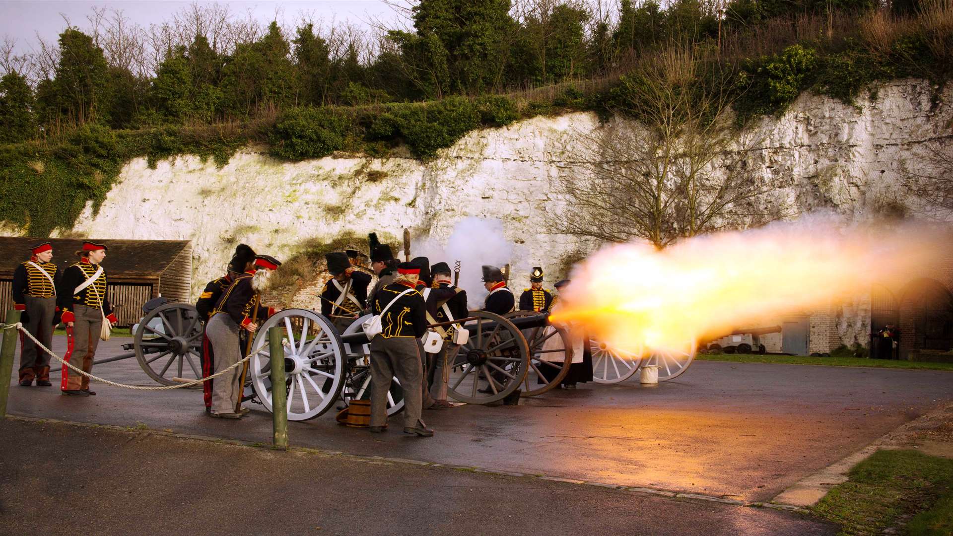 Guns and cannons were fired throughout the day. Picture: Colin Davis