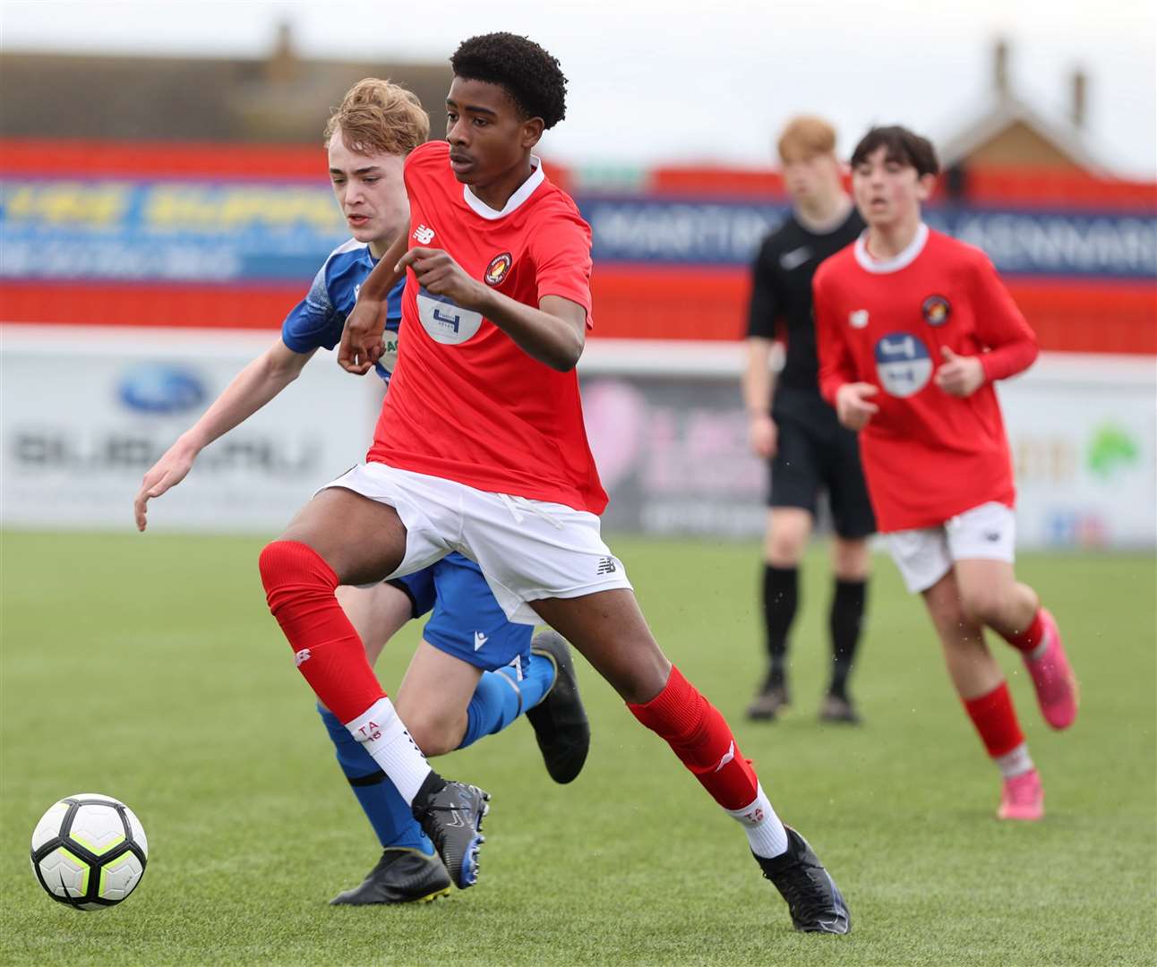 Ebbsfleet under-14s on the attack against AFC Langney. Picture: PSP Images