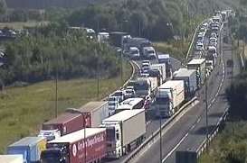 The M25 crash led to long delays into Kent. Picture: Highways Agency