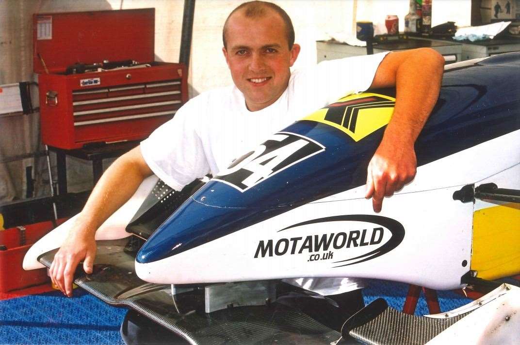 Tom Sisley with his Motaworld Racing Formula 3 car. Bill says he always kicks himself for not doing a better job with his son's career, which ended in the early 2000s. Picture: Kerry Dunlop