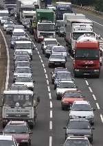 Heavy traffic on the M20