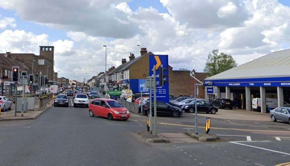 The woman was struck by a car on the A2 Watling Street, near the junction with Holmside. Pic: Google