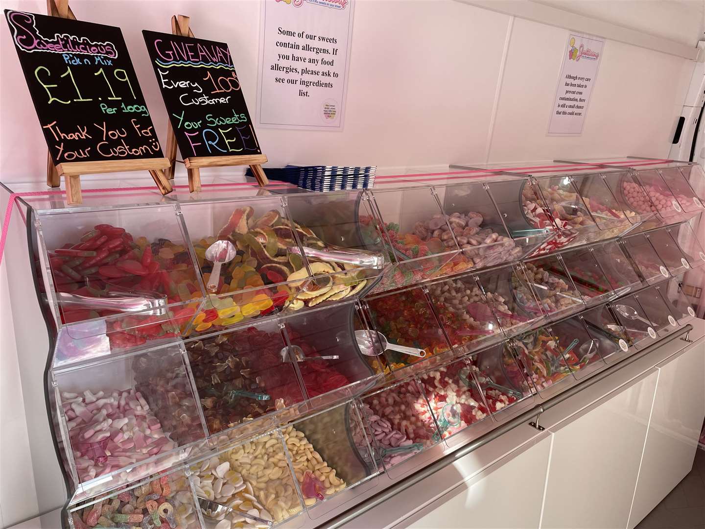 There are more than 30 varieties of classic pick 'n' mix sweets on board