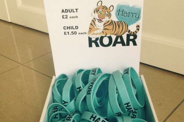 Fundraising wristbands for Harry Lucas