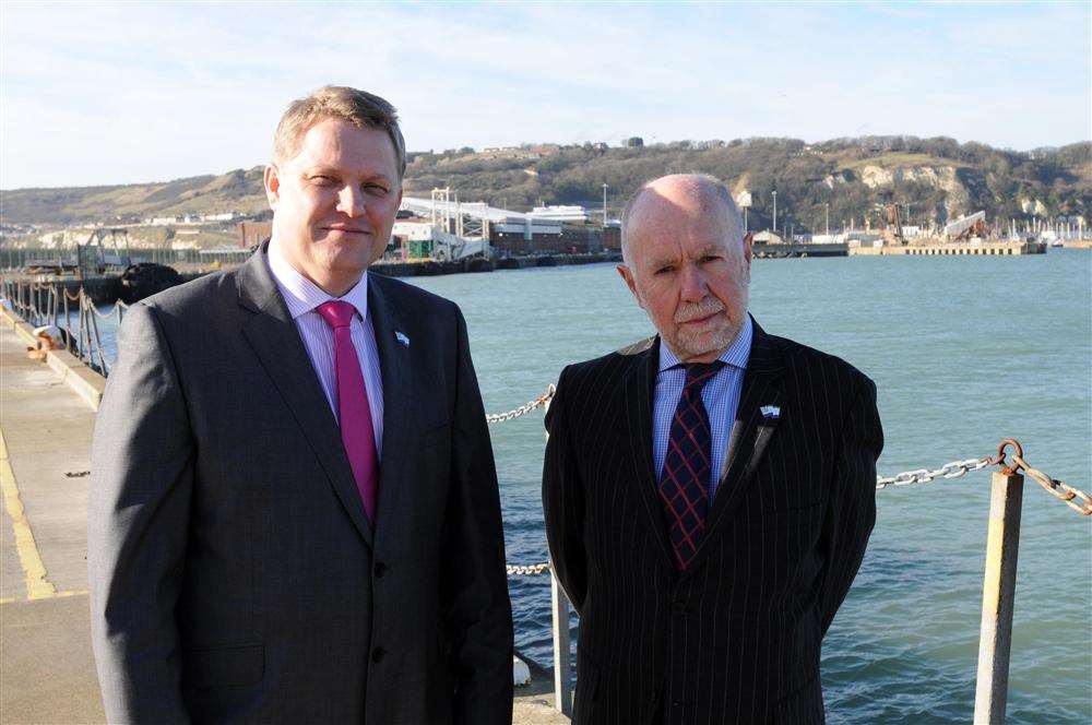 Chief executive, Tim Waggott and port chairman, George Jenkins