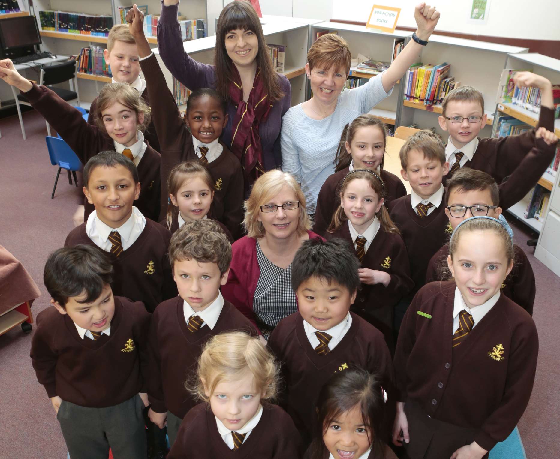 Pupils and staff celebrate their Ofsted success
