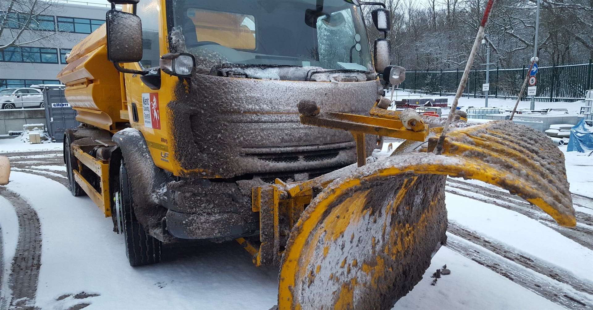 KCC use 64 winter service vehicles (including 4 mini gritters to treat narrower roads) to grit Kent's roads and have more on standby.