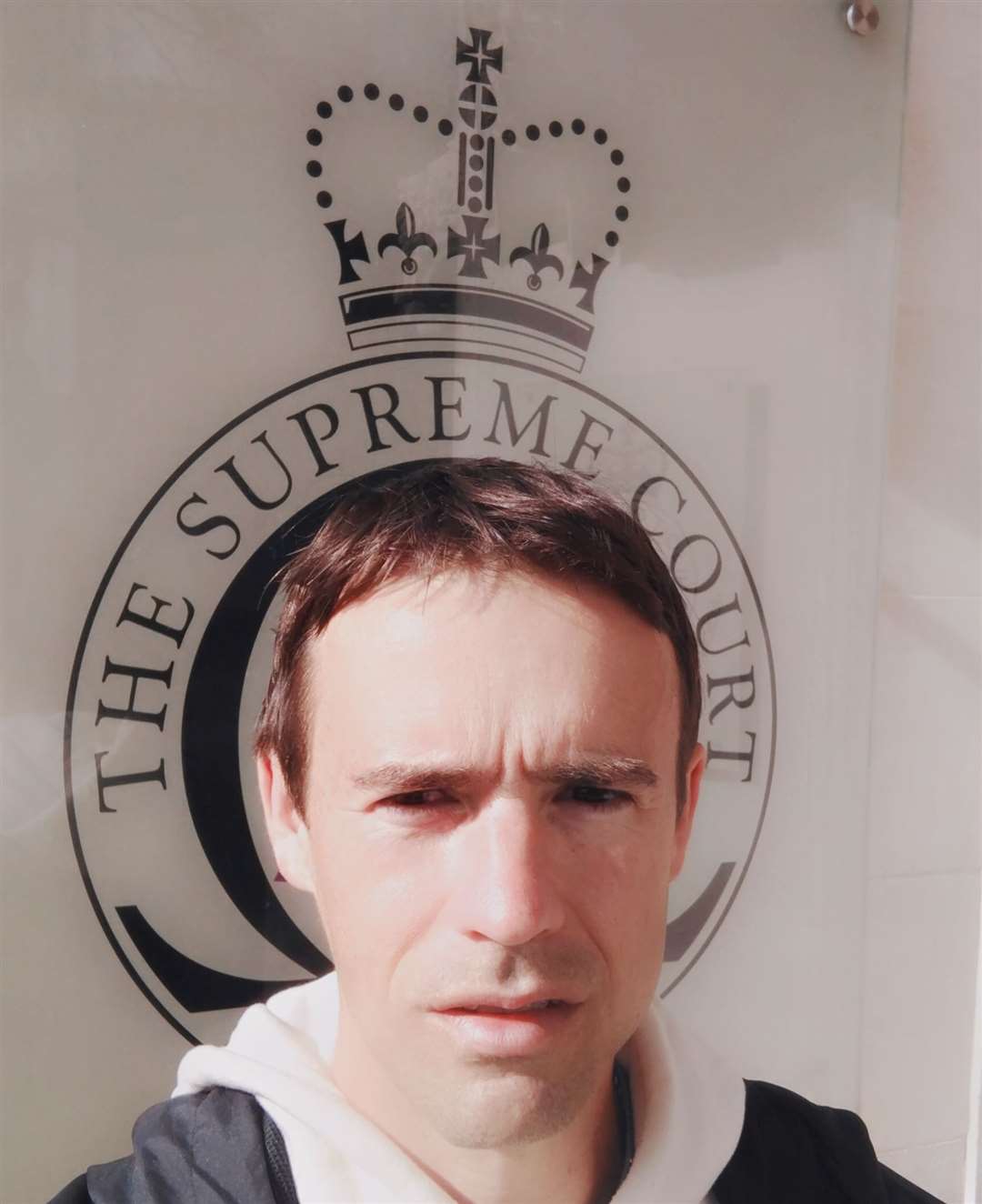 Stephen outside the Supreme Court in London, where he challenged a number of prison policies