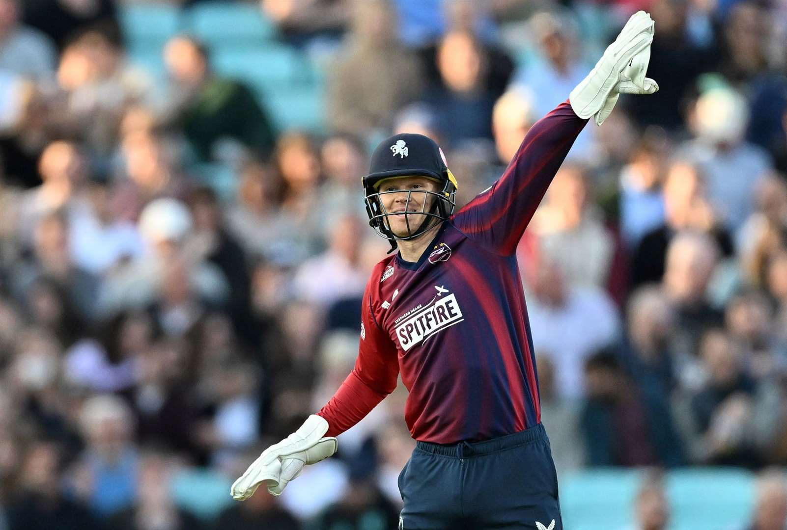 Kent Spitfires skipper Sam Billings – has had plenty of homework to do ahead of tonight’s away T20 Blast match against Sussex Sharks. Picture: Keith Gillard