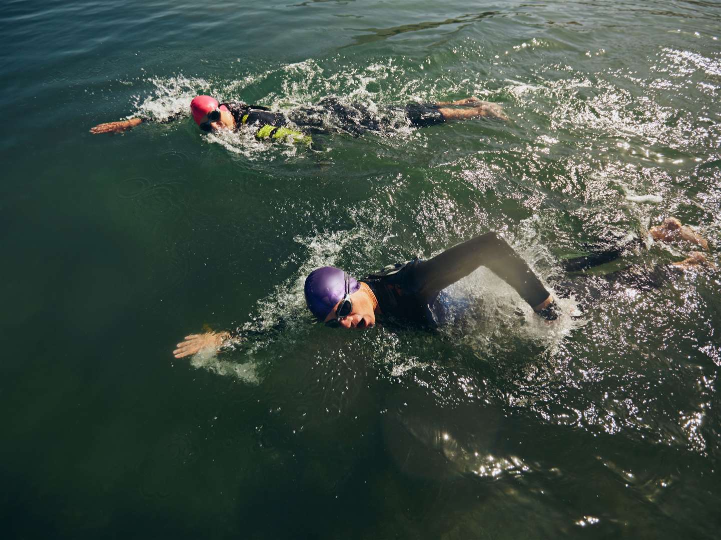 Competitors fighting in the swim event of a triathlon competition. Picture: iStock