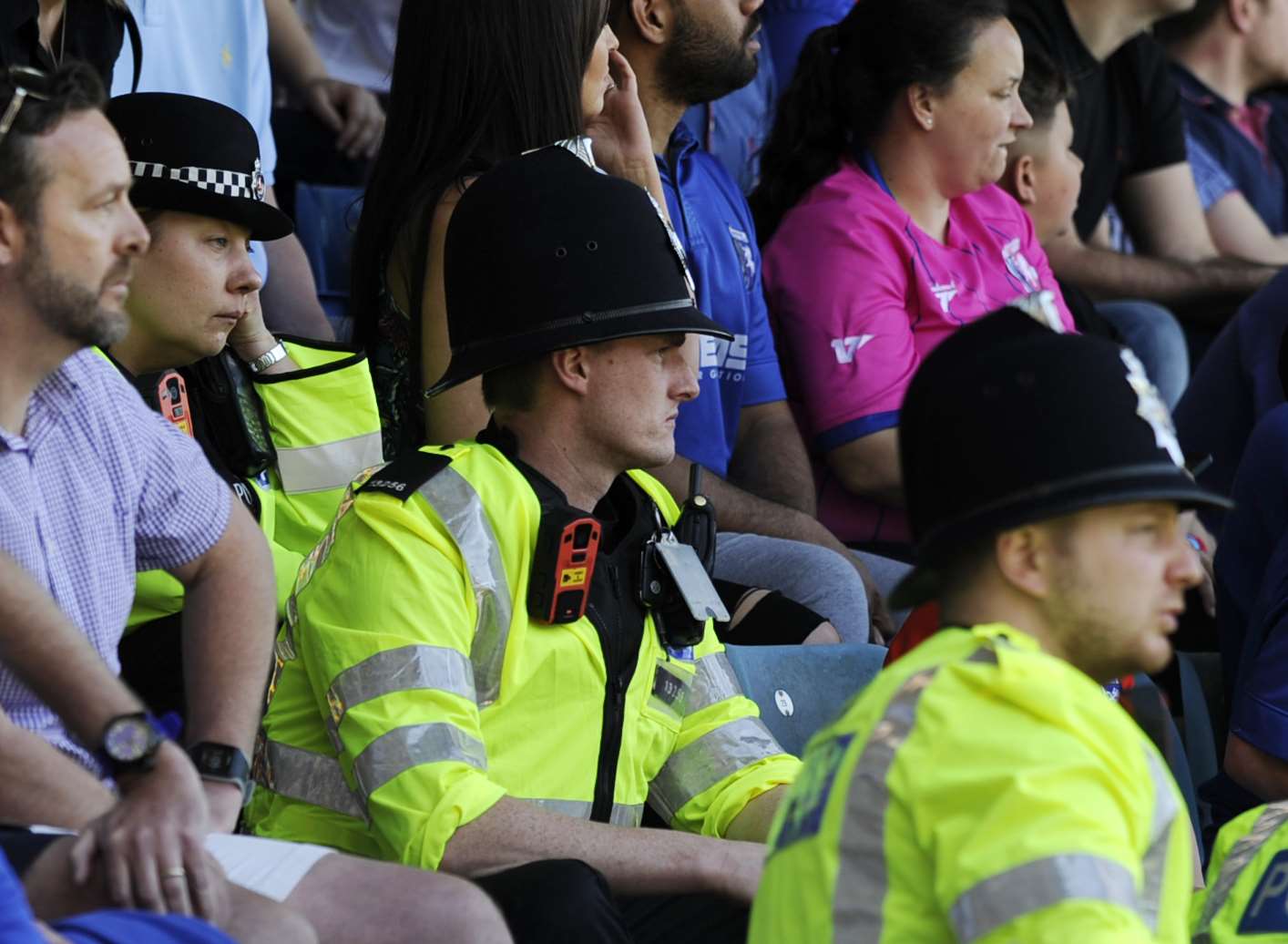 Police inside Priestfield during a previous Gillingham v Millwall match