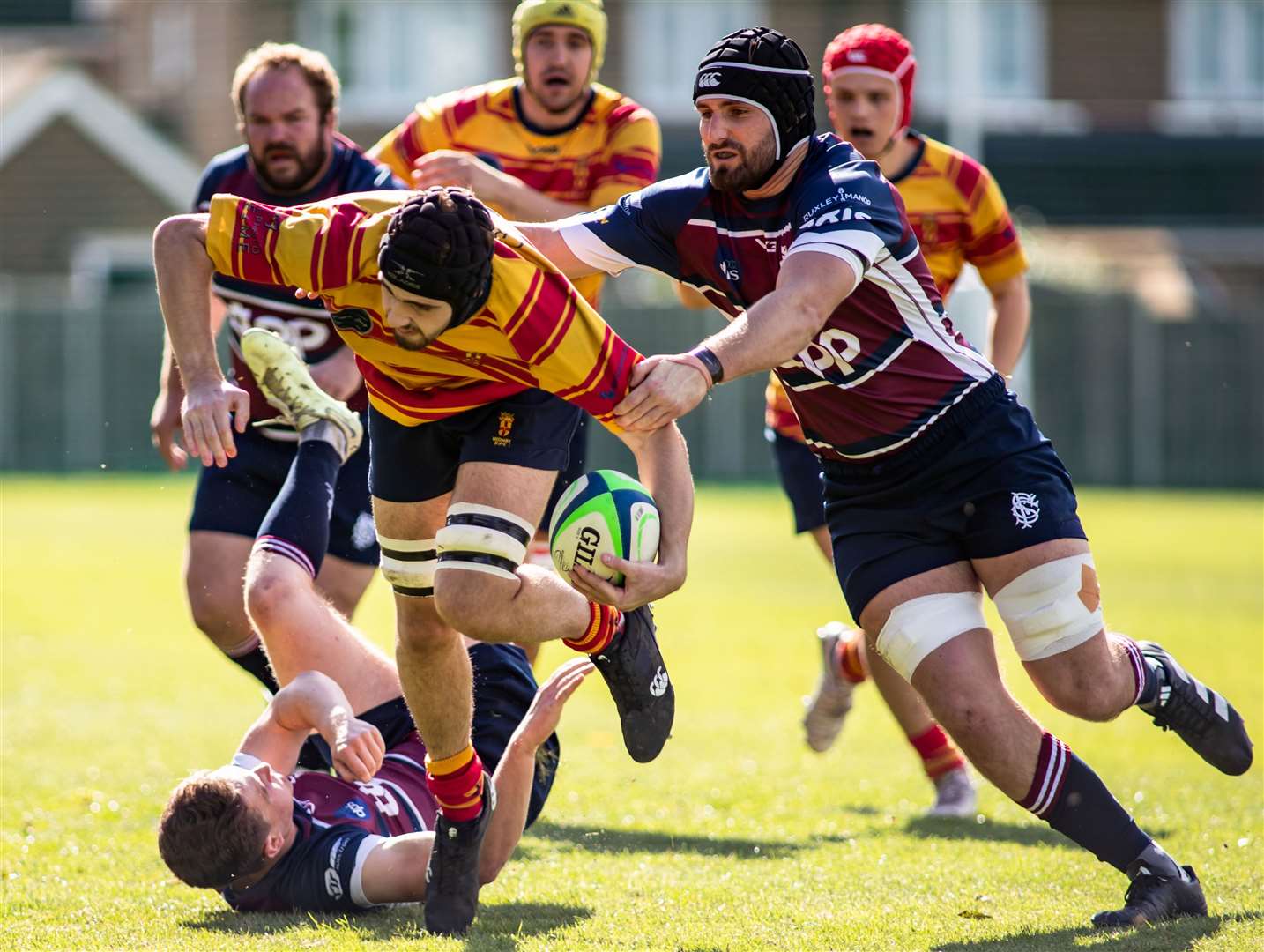 Jonah Hyde in the thick of the action for Medway at Sidcup. Picture: Jake Miles Photography