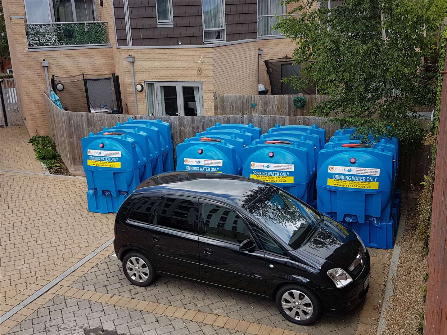 Large water tanks were installed in the Bakers House car park as a temporary measure