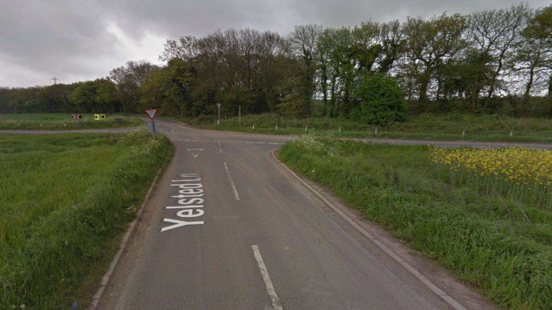 The view of the junction from Yelsted Lane. Picture: Google Maps